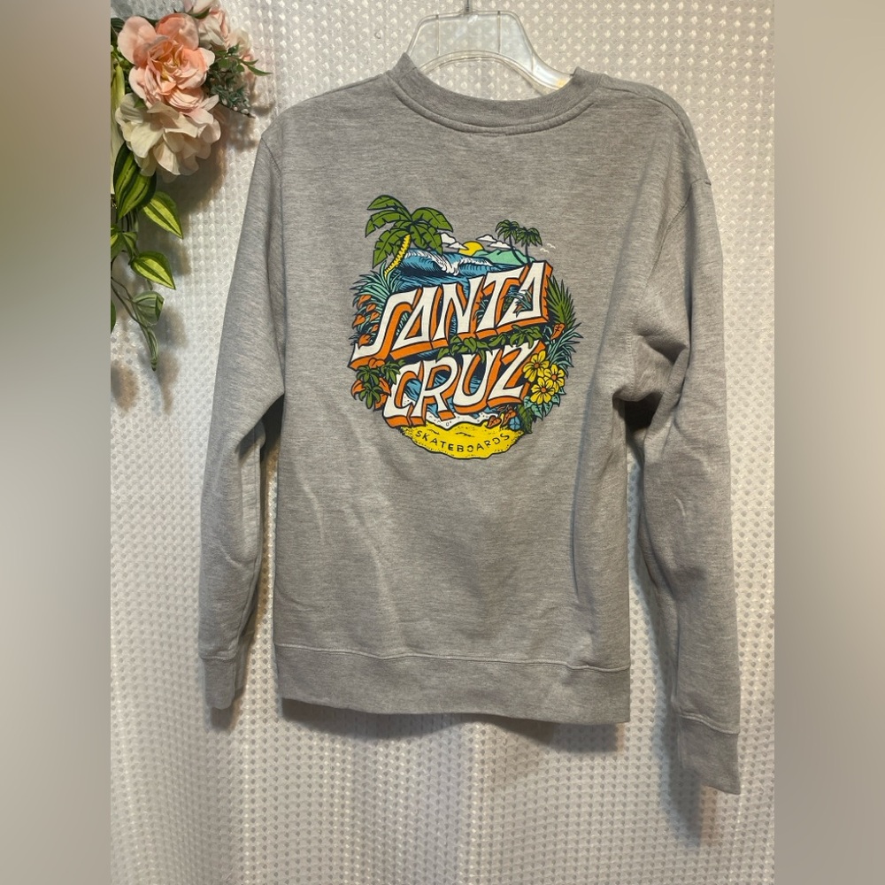 Santa Cruz Skateboards Sweatshirt Small Gray  ALOHA